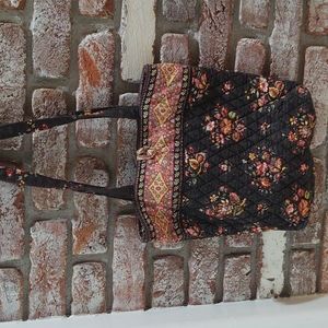 Vera Bradley Brown floral purse straps button clasp.